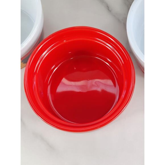 Celebrate It Christmas Ramekin Bakeware Serving Bowl 6oz Holiday Santa Dishes x3 - Picture 10 of 14